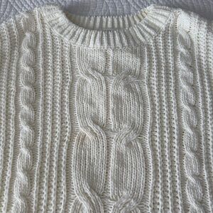 Hippie Rose Ivory Cable Knit Sweater